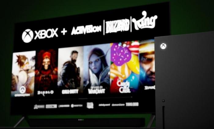 Screen showing Activision Blizzard and Xbox games